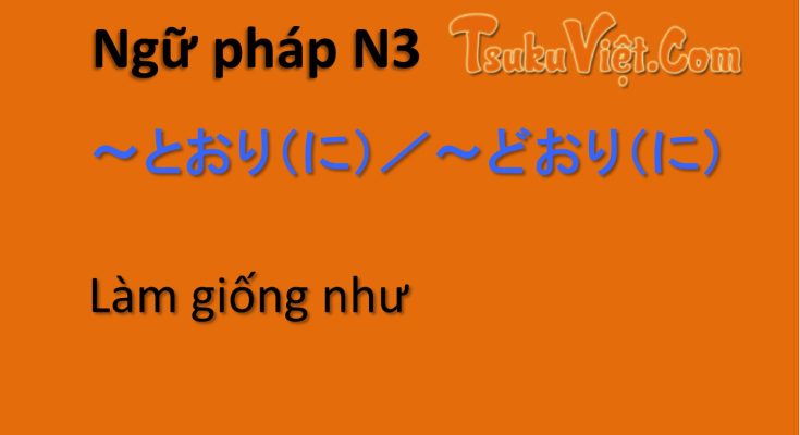 Ngữ pháp N3 ～とおり（に）／～どおり（に）Làm giống như