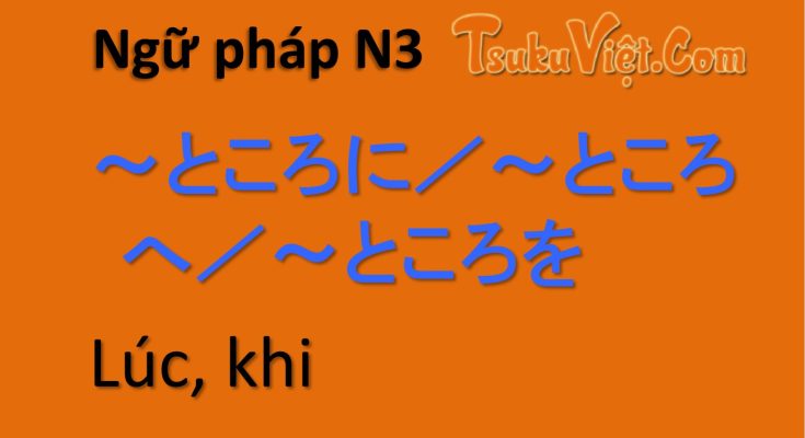 Ngữ pháp N3 ～ところに／～ところへ／～ところを Lúc, khi