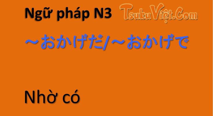 Ngữ pháp N3 ～おかげだ/～おかげで Nhờ có