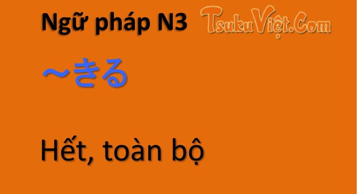 Ngữ pháp N3 ～きる... Hết, toàn bộ