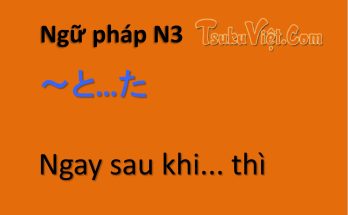 Ngữ pháp N3 ～と…た Ngay sau khi... thì